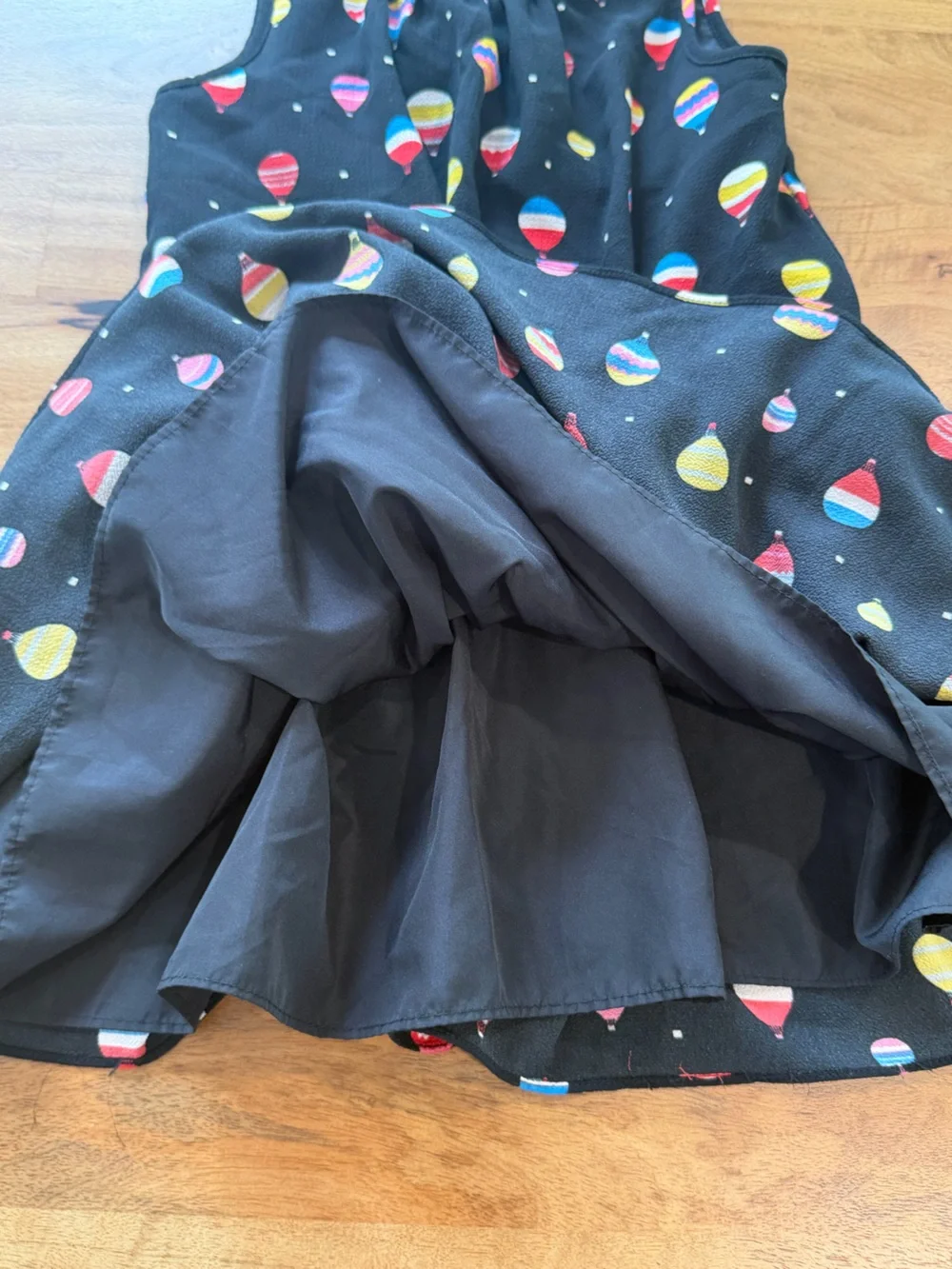 Pippa & Julie Black Dress with Multicolor Hot Air Balloon Print Size 5